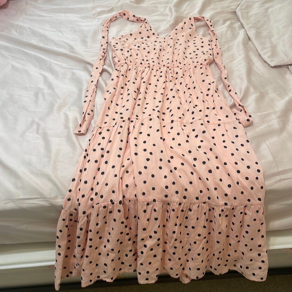 Maurices summer pink dotted neck hanger dress, very pretty